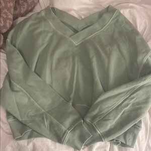 Mint Green V-Neck Women's Sweater